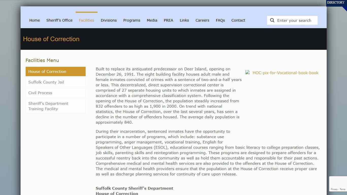 House of Correction · Suffolk County Sheriff’s Department